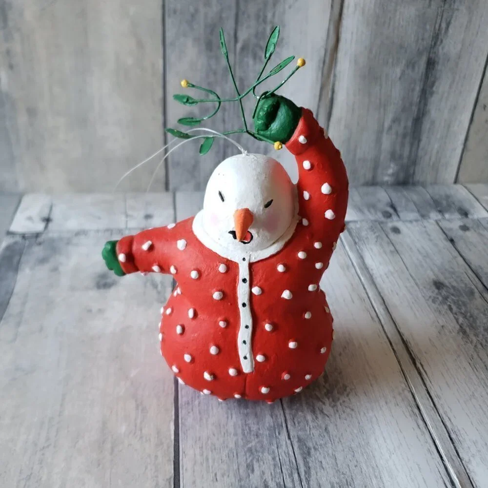 Department 56 Snowman Christmas Ornaments Santa, Mistletoe and Downhill Skier